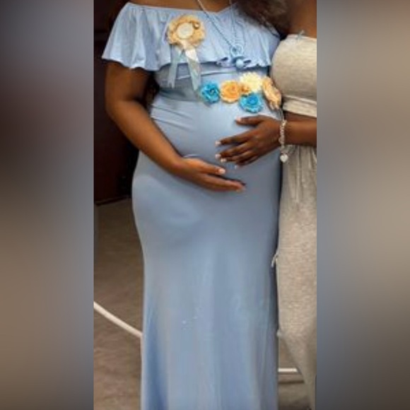 Sky Blue Maternity Dress - Picture 4 of 4